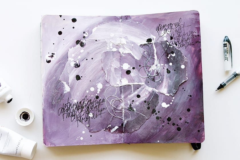How to blend acrylics on the page